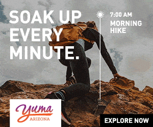 Animated ad for Yuma, Arizona reading "Soak up every minute."