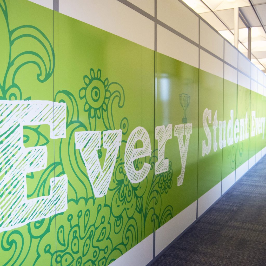 image of Tacoma Public Schools hallway banner