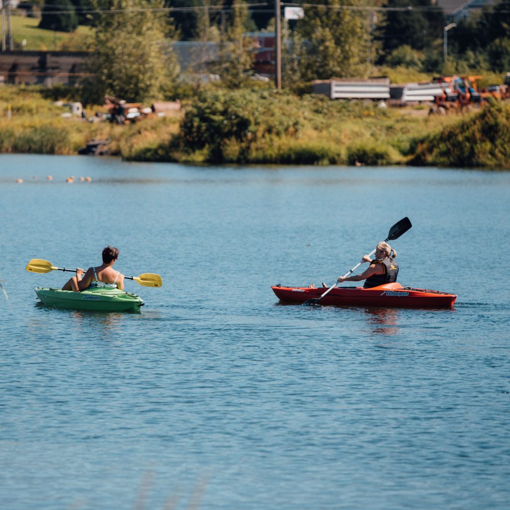 photo of two kayakers in a body of water