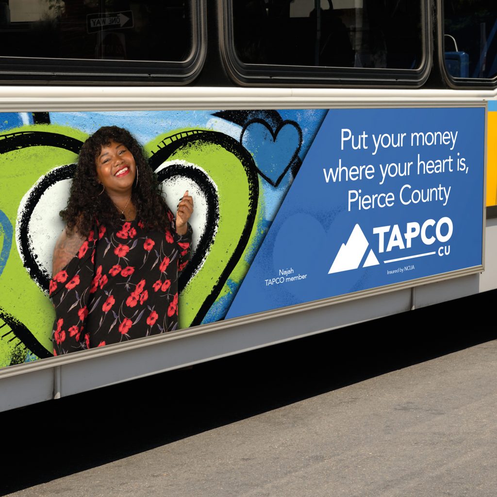 photo of TAPCO advertisement bus board