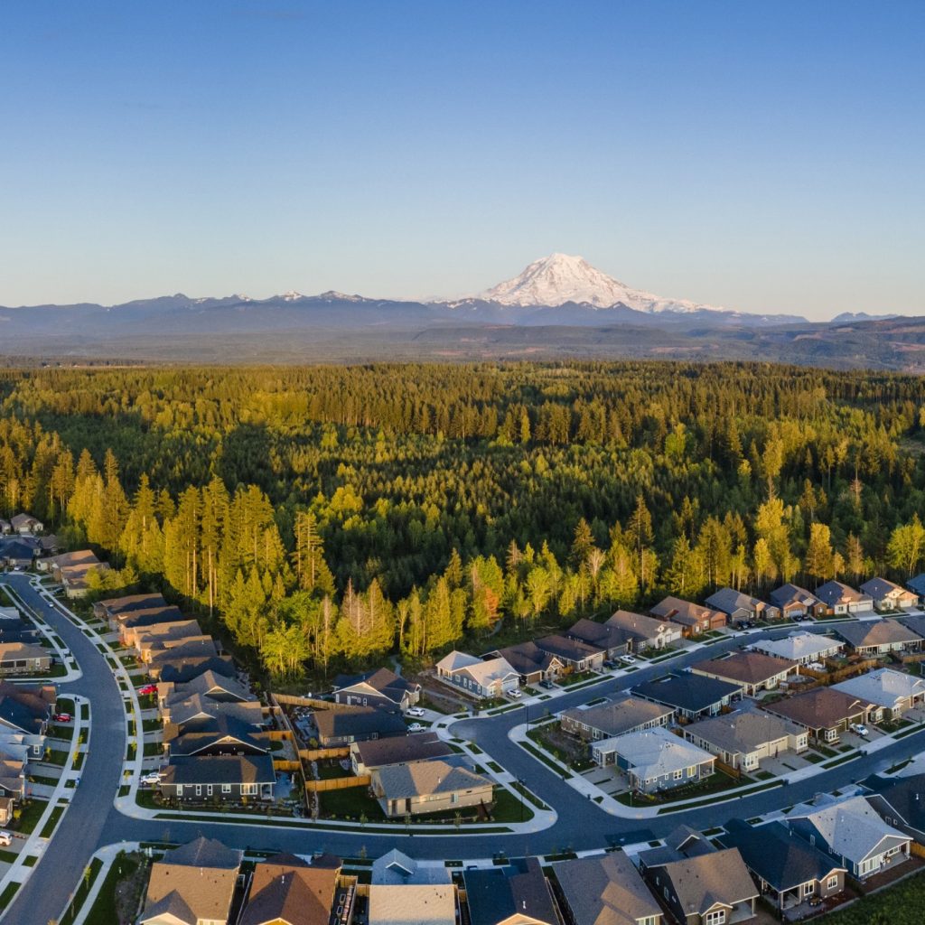 Aerial photo of Brookfield Residential built neighborhood