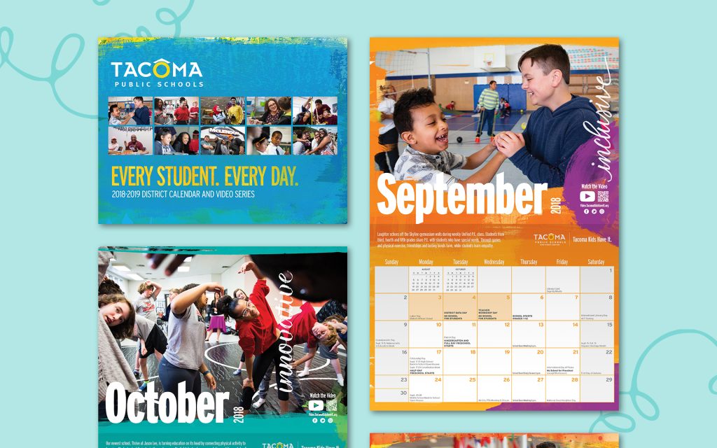 image of Tacoma Public Schools Calendar designed by JayRay Ads & PR
