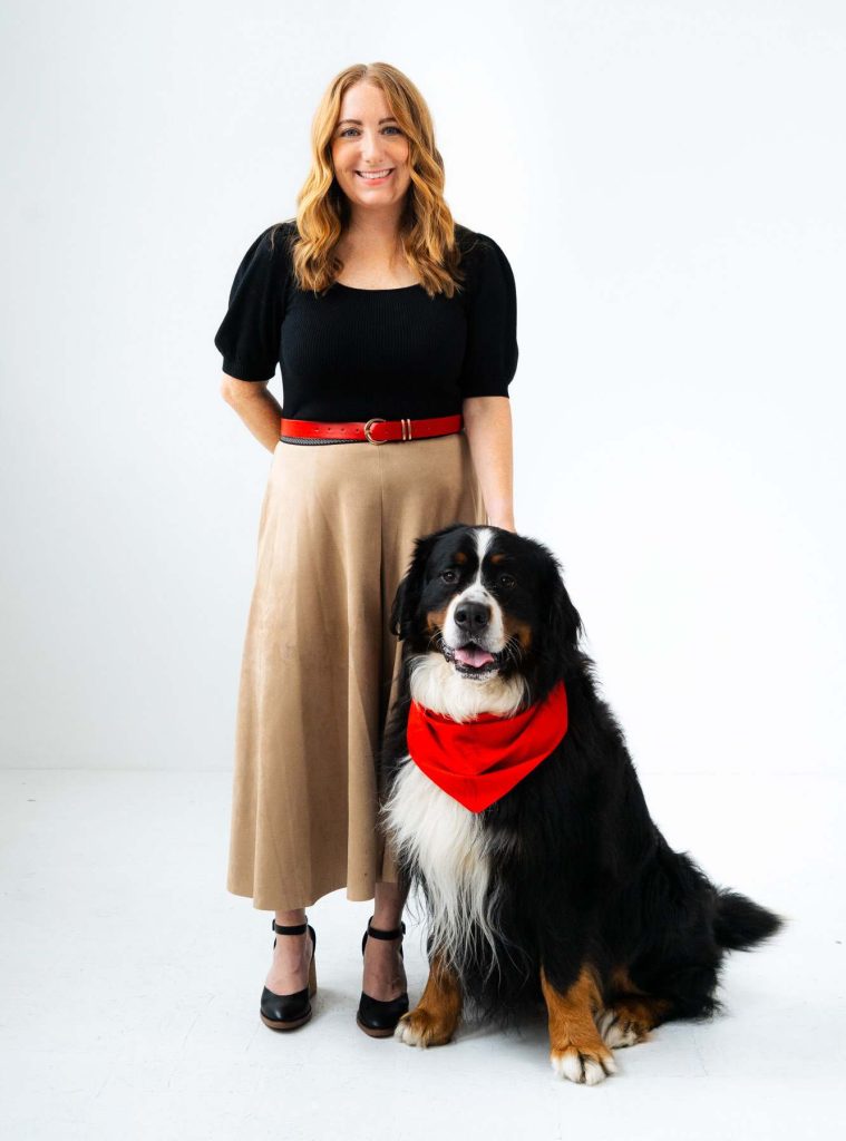 Bridget Baeth with her Bernese Mountain Dog, Odin