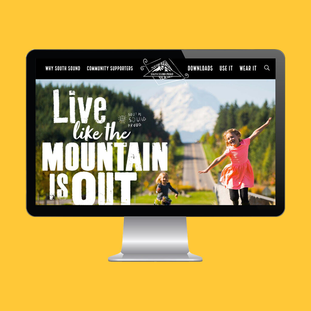 A desktop computer showing the Live Like the Mountain is Out website homepage